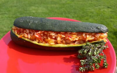 Stuffed courgettes with rice substitute