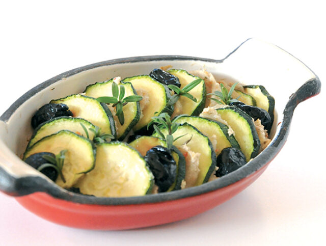 Courgette Gratin with olives