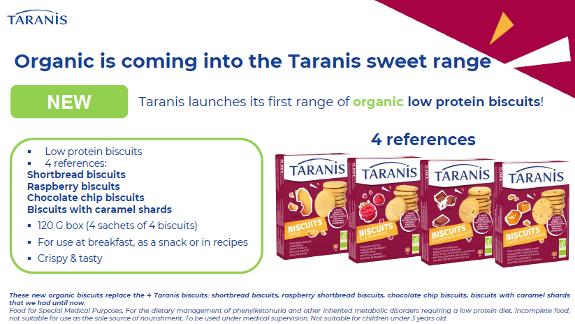 4 new references of organic and low protein biscuits